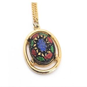 Sarah Coventry vintage Light of the East collection, gold-tone, pendant necklace